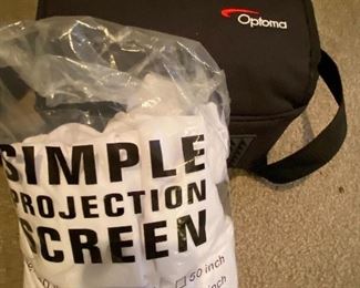 Optoma Projector w/ 150 inch Screen