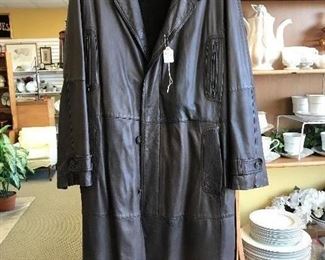Brown Nutria Leather Coat