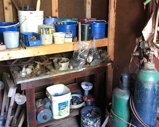 torch set, tool boxes, miscellaneous tools