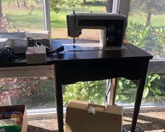Sears Kenmore sewing machine and cabinet, White sewing machine