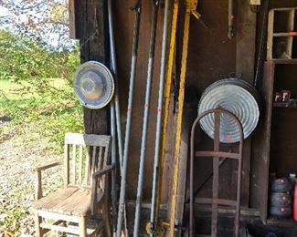 load bars for 18 wheelers, galvanized tub, steel dolley, hub caps