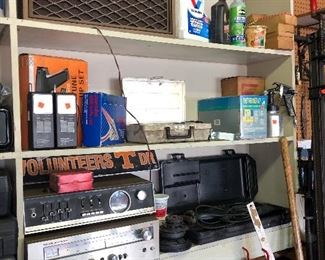 vintage speaker, stereo components, air brush set