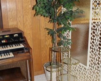 FAUX TREE, PLANT STAND