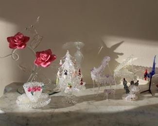 SPAGHETTI GLASS FIGURINES 