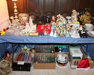 GLASS, HOLIDAY, COLLECTOR PLATES, CANDLES, GLASSWARE