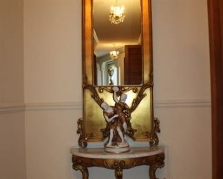 HALL TABLE W/MIRROR