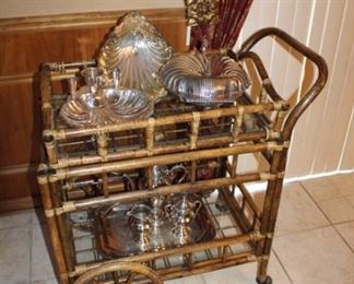 TEA CART, SILVERPLATE