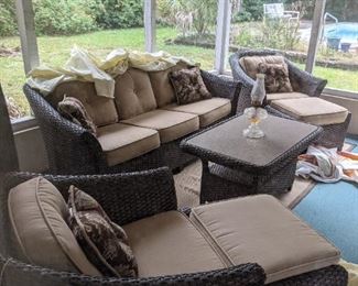 Part of the large grouping of Sunbrella patio furniture offered