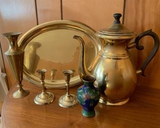 CLEARANCE !  $6.00 NOW, WAS $20.00................Brass Pot, Tray and more (P231)