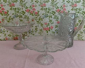 CLEARANCE!!!  $6.00 NOW, WAS $20.00...............Footed Cake Stand, Pitcher and more (P777)