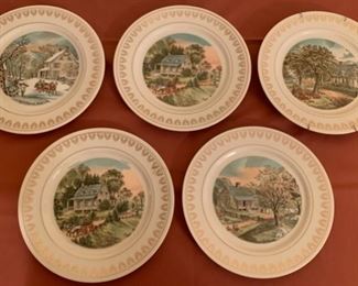 CLEARANCE!!!  $4.00 NOW, WAS $16.00..............Currier and Ives Set of Plates (P863)