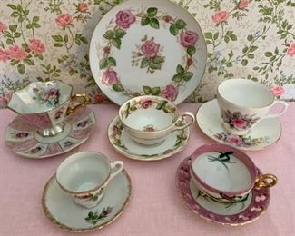 $20.00................Cups and Saucers and Rose Plate (P747)