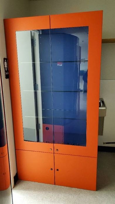 Orange Display Cabinet- No Keys