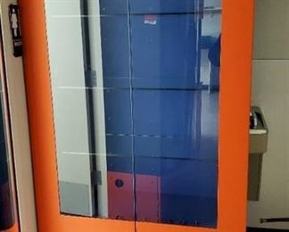 Orange Display Cabinet- No Keys