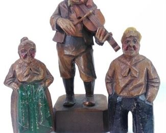3 Hand carved figures