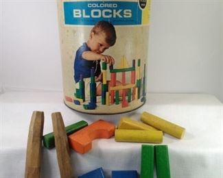 playskool 1972 Colored wood blocks