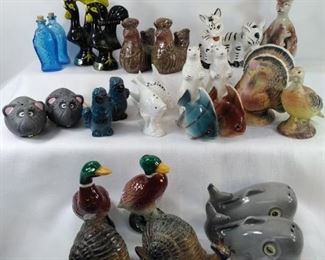 salt and pepper sets animals, birds and fish