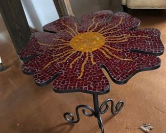 Mosaic Flower Accent Table