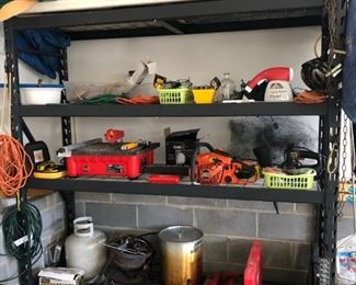 Husky Tile Saw,  Echo Chain Saw, Milwaukee Sawzall,  Turkey Fryer