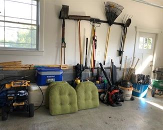 Rakes, Shovels, Coolers, Echo Back Pack Blower