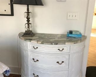 Painted Marble Top Commode