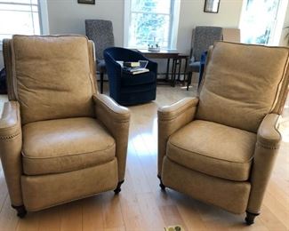 Pair of Barrington & Young Custom Leather Recliners