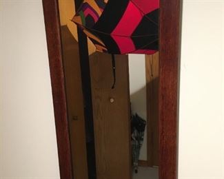 simple dark wood vintage frame mirror $40  15 1/2” x 31”