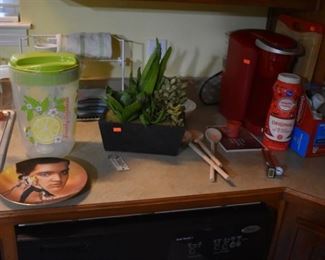 Collectible Elvis Plate and Kitchen Items