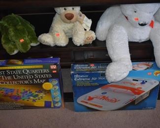 Plush Bears, Extreme Air Hockey Game, First State Quarters Collectors Map