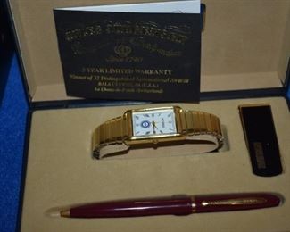 Vintage NIB Mens Wrist Watch and Pen Set