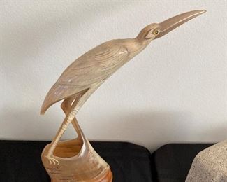 Bird carved from horn 11.5”H $20