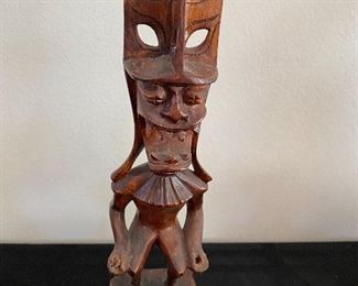 Hand carved wood figure   10”H $6