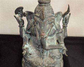 Tibetan Metal Sculpture Miniature GANESHA Hindu Elephant God5.5”H x 3.5”W BUY IT NOW $20