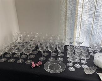 12 Plates, 10 Cordials, 3 Martini, 12 Champagne, 11 White wine, 8 Red Wine 56 Pieces BUY IT NOW $100