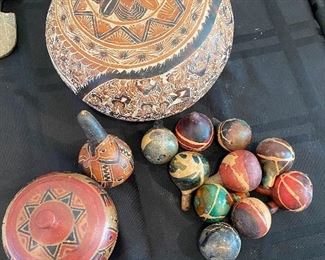 Hand-painted South American Gourds Buy this lot $20