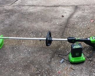Green Works Pro 60 Volt Weed Eater/ Cutter w/ Battery