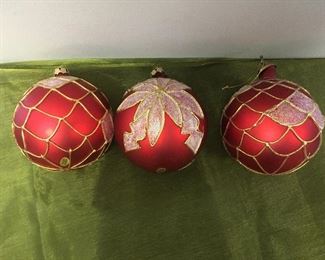 $12.00 Set of 3 Red Frosted Bulbs