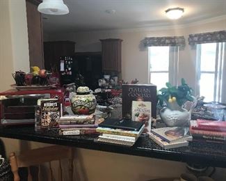 Toaster oven and a few dozen cookbooks ;)