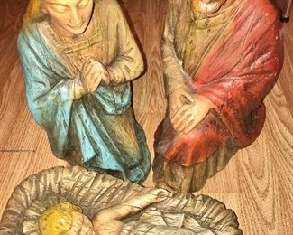 VINTAGE ARTISTIC LAYTEX NATIVITY SCENE