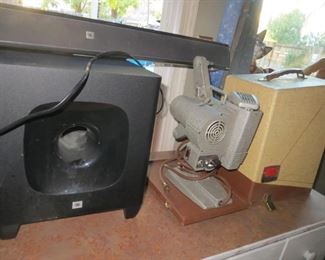 speaker set, vintage projector