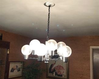 Vintage chrome bubble globe chandelier 