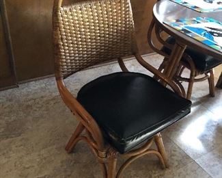 1970's cane dinette chairs and tables