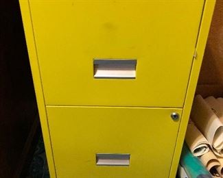 Vintage Metal Yellow file cabinet