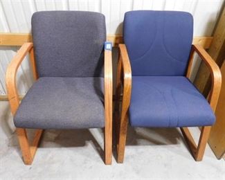 2 navy blue office chairs