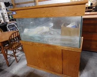 Large aquarium believe to be 55 gal. 56in H X 52in W X 20 1/2in D