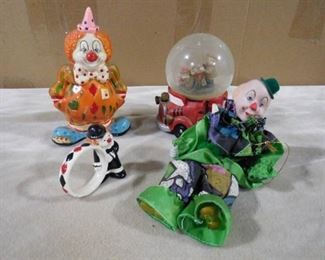 lot of glass clown figurines