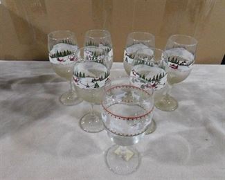 7 Christmas wine glasses