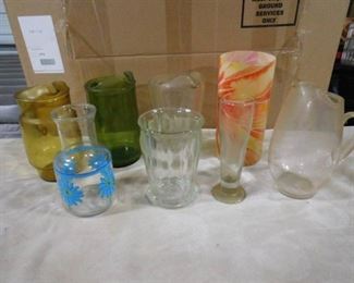 lot of 4 pitchers and other decorative vases