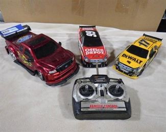 3 collectible race car memorabilia w/ unknown remote