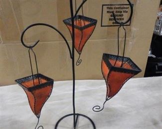 Decorative dangling candle holder- holds 3 tealights